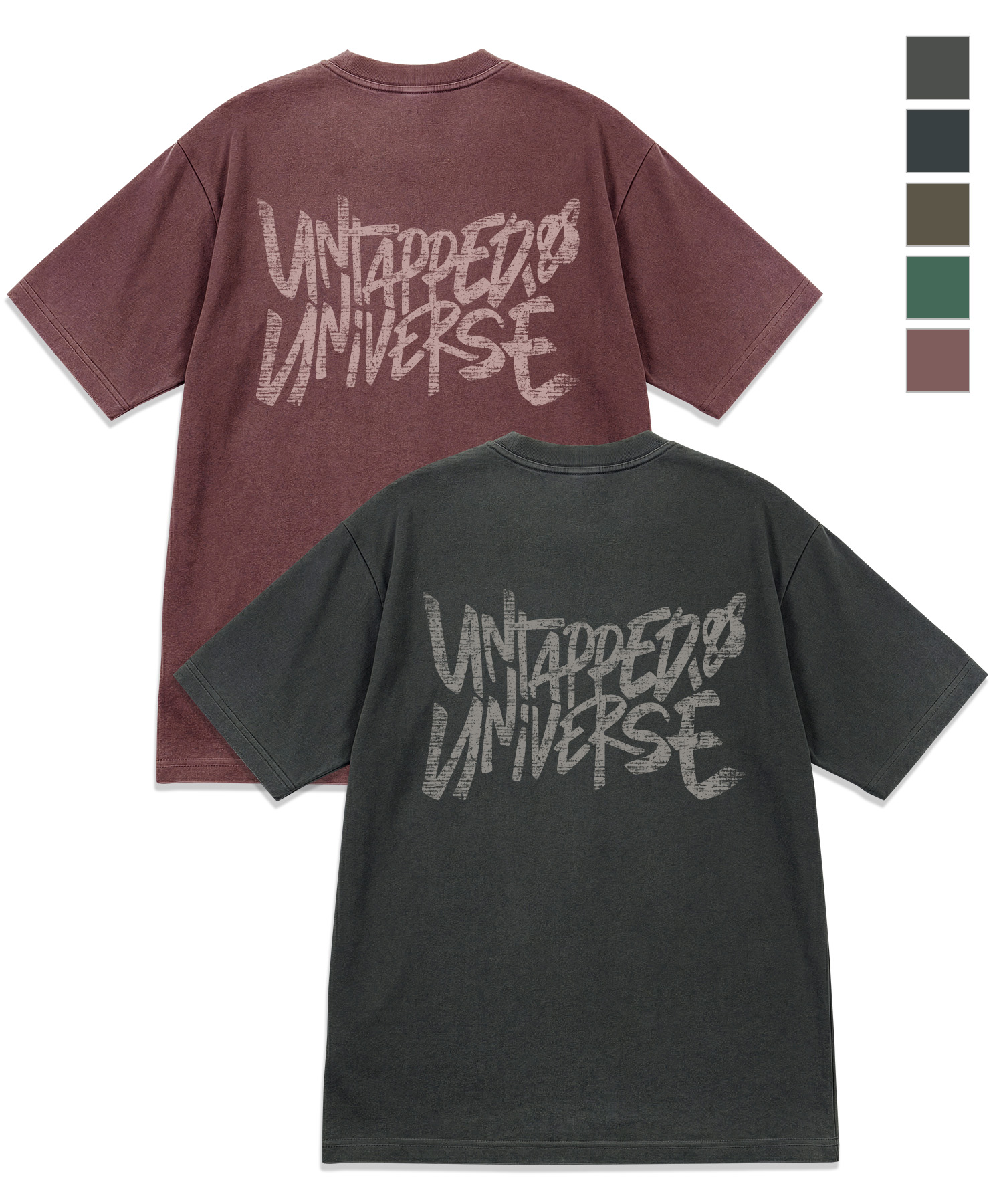 Universe Crack Lettering Pigment Oversized Fit Short-Sleeved T-Shirt 5COLOR
