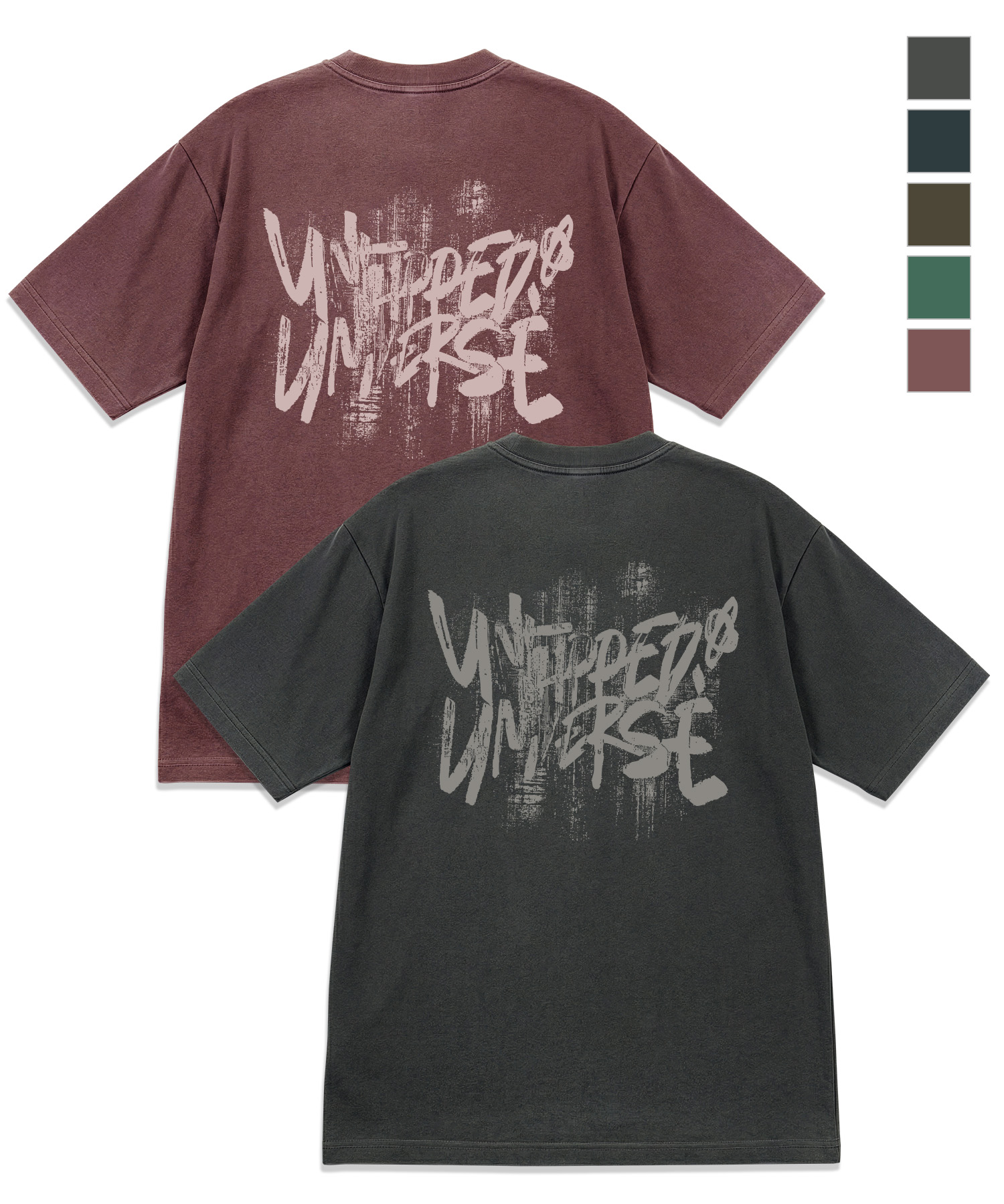 Universe Painting Brush Artwork Pigment Oversized Fit Short-Sleeved T-Shirt 5COLOR