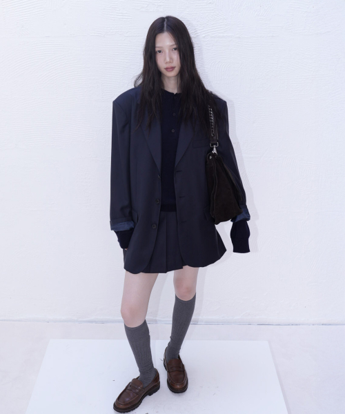 ARTIST SINGLE OVERSIZE BLAZER (NAVY)