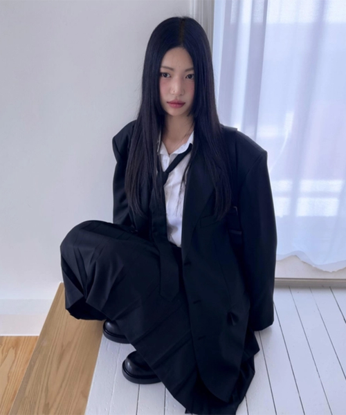 ARTIST SINGLE OVERSIZE BLAZER (BLACK)