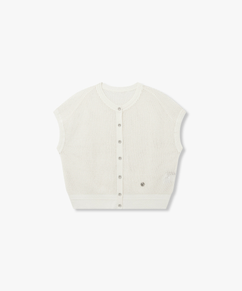 Сетчатый жилет кроше White 7156250007