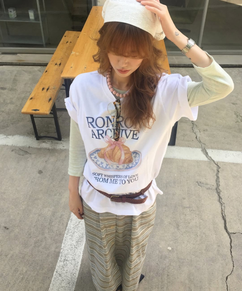 RIBBON CROISSANT BASIC FIT T SHIRT WHITE
