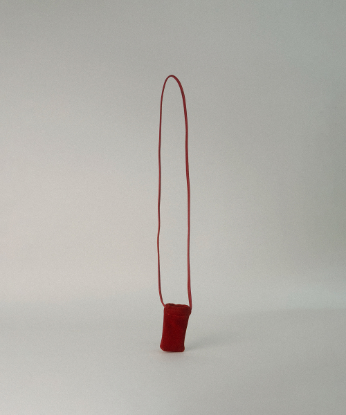 lip balm bag (suede red) _ from Italy