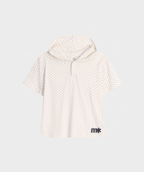 Худи с точечным принтом на пуговицах Cream Dot