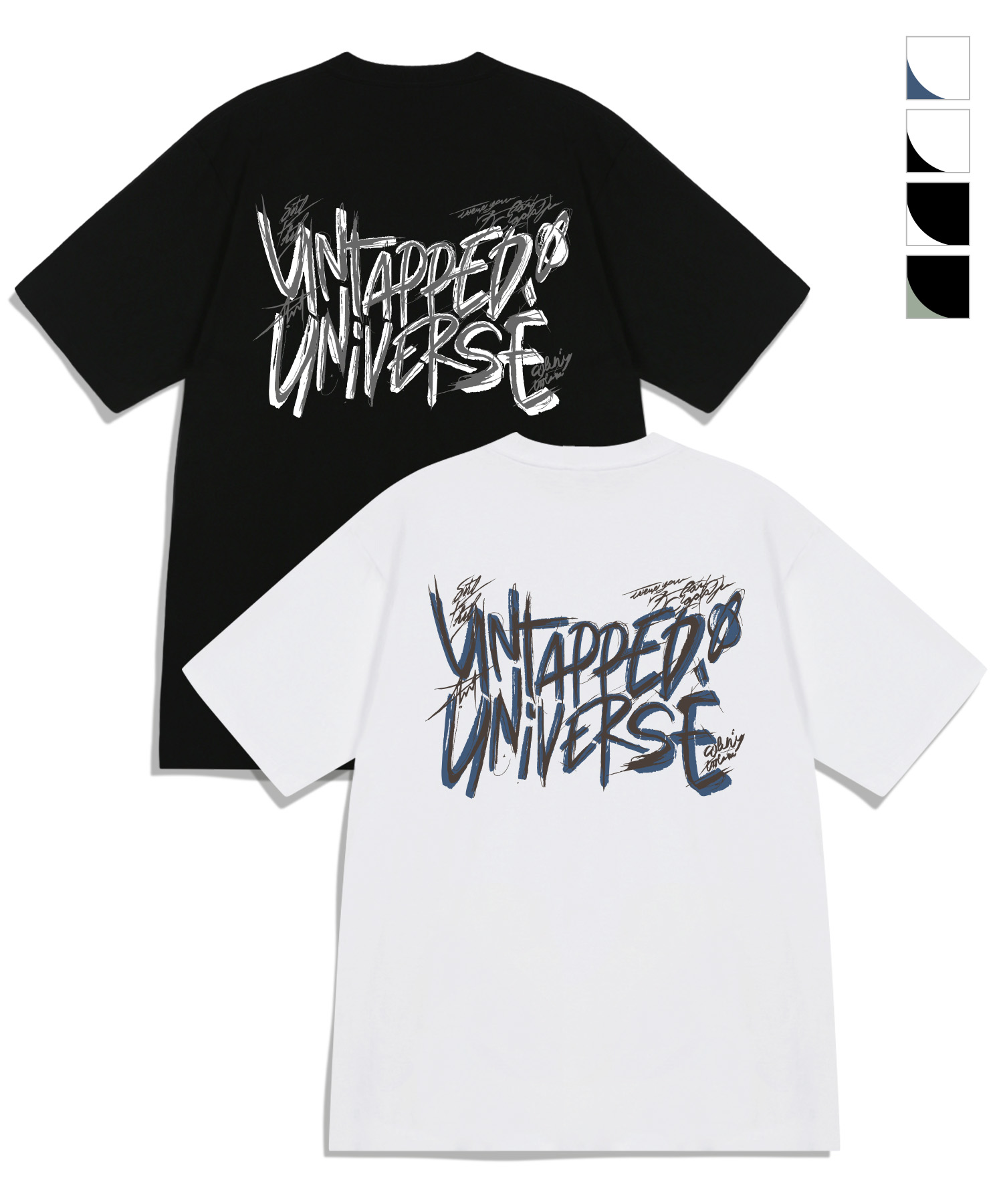 Universe Wild Lettering Oversized Fit Short-Sleeved T-Shirt 4 COLOR