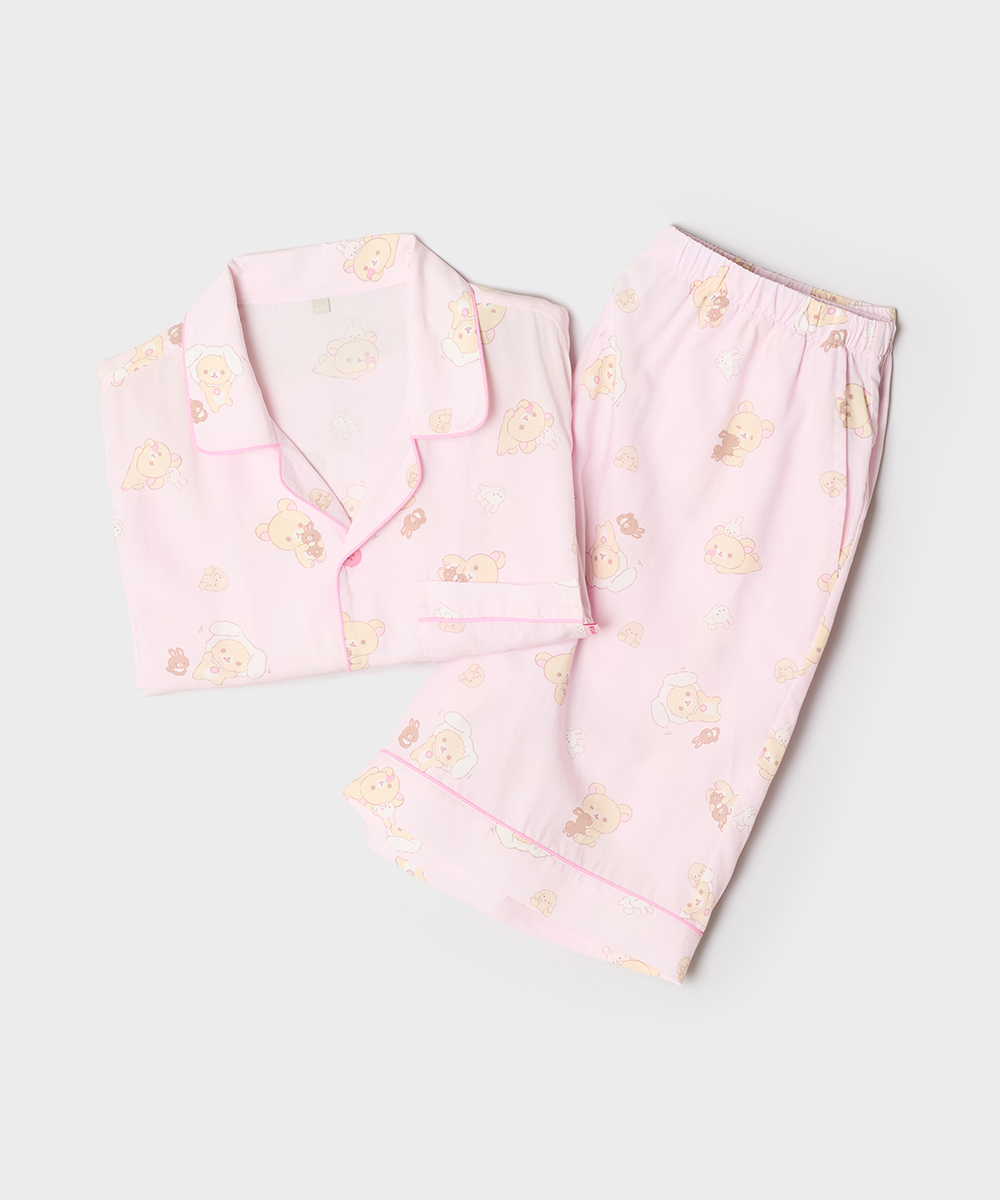 [Rilakkuma] Пижама с шортами и принтом (PINK)_SPPPG25U09