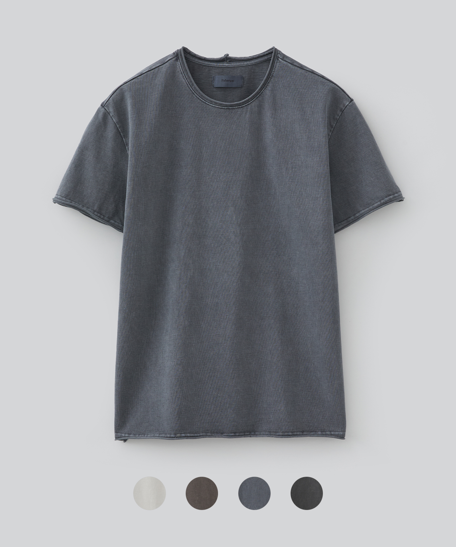 Pig-Dyeing Rolling Crop Short Sleeve T-shirt (4COLOR)