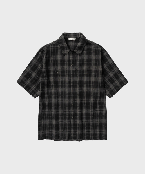 фланель омбре клетка HS рубашка_DARK GREY