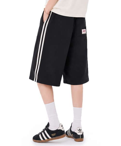 Шорты-бермуды со складками YP-5Y04, Black