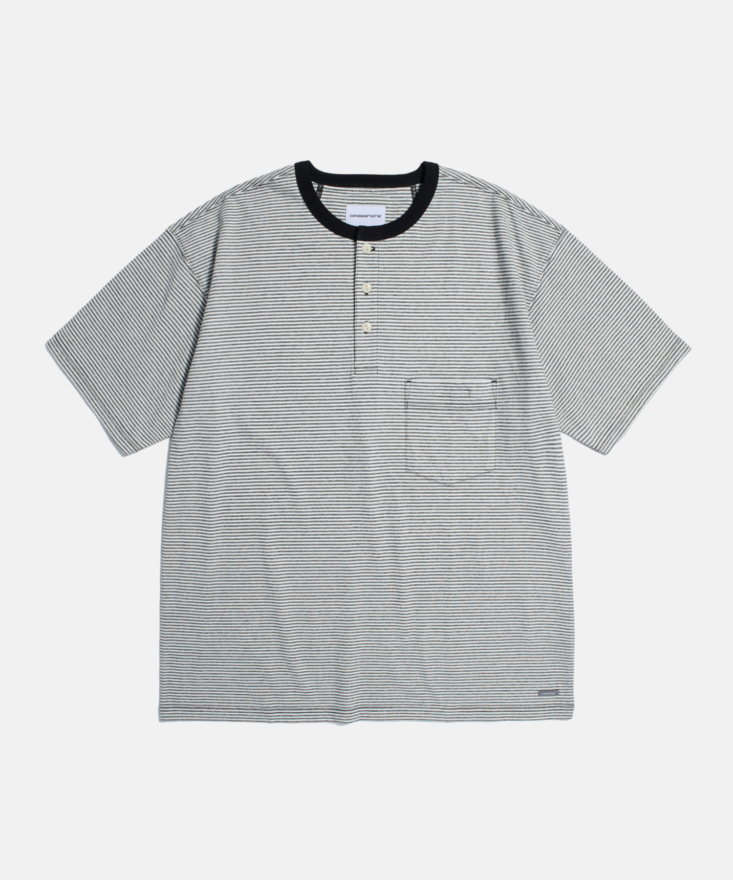 Micro полоса Henley майка белый