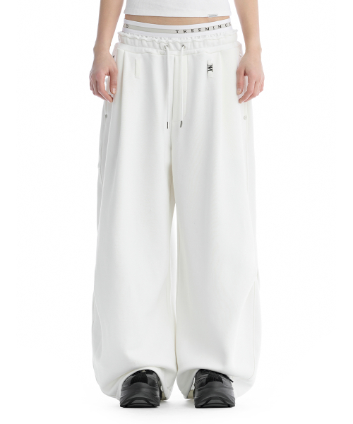 Double Waist Sagging спортивный брюки [ белый ]