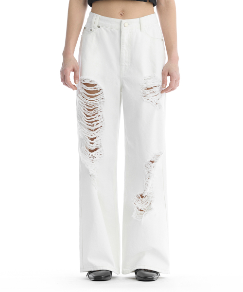 Scratch Damage хлопок Twill брюки [ белый ]