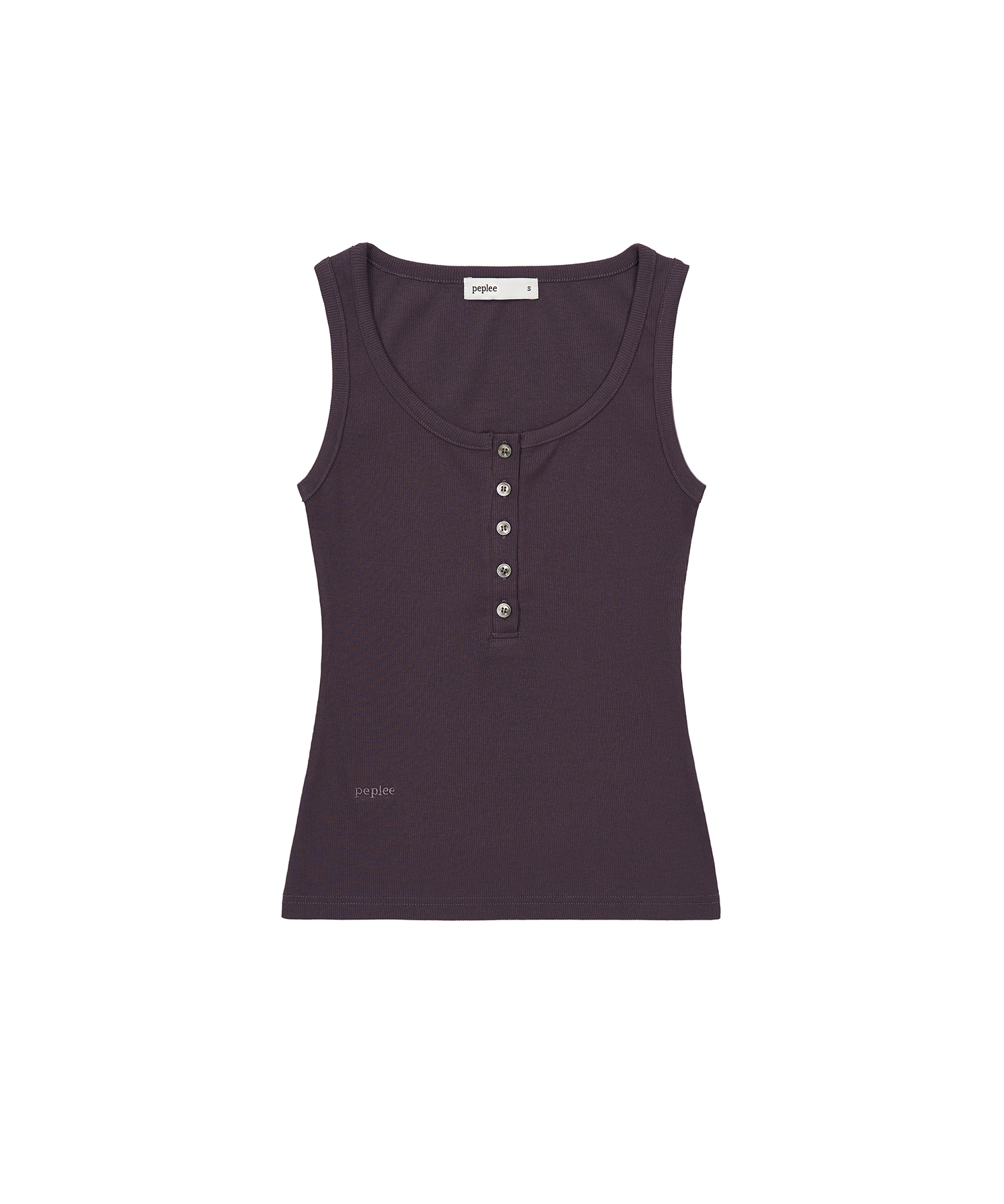 пуговица Henley горловина Sleeveless топ (Purple)