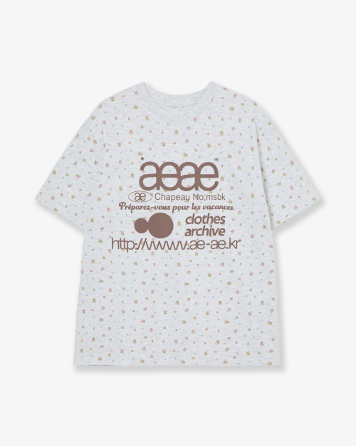 MUSINSA公式 | AEAE WEB LOGO FLOWER T-SHIRTS [LIGHT GREY]