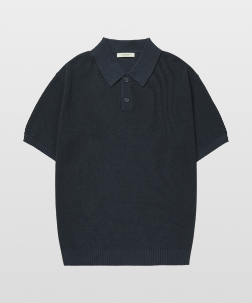 Поло хавф-книт текстурный 100% хлопок Faded Navy