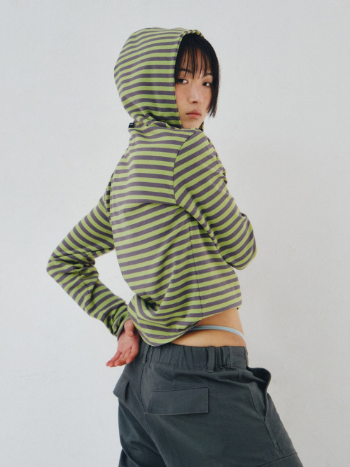 REGULAR STRIPE капюшон GREEN