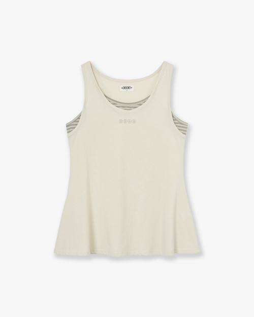 STRIPE LAYERED SLEEVELESS [IVORY]