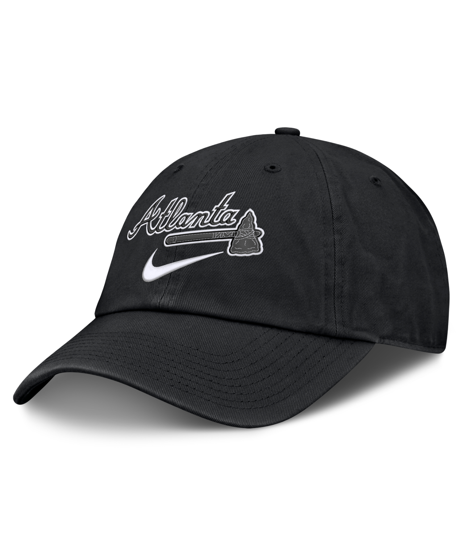 Atlanta Braves NIKE PRIMETIME CLUB UNSTRUCTURED ORGANIC COTTON CAP - черный