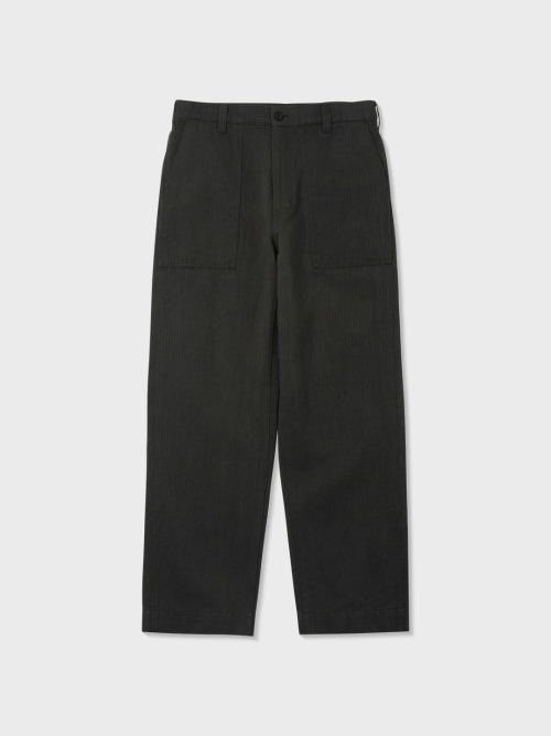 Брюки-бейкеры из хлопка и конопли в елочку (CHARCOAL GREY)
