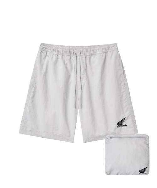нейлон Wing логотип 7Inch Packable Beach шорты светлый серый