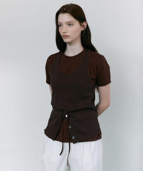 tie halter топ (brown)