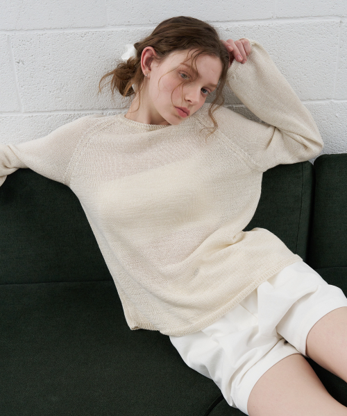 Loose-fit paper knit [KNSS07KN01]_Cream beige