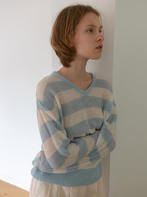 Pony Stripe Knit (Light Blue)