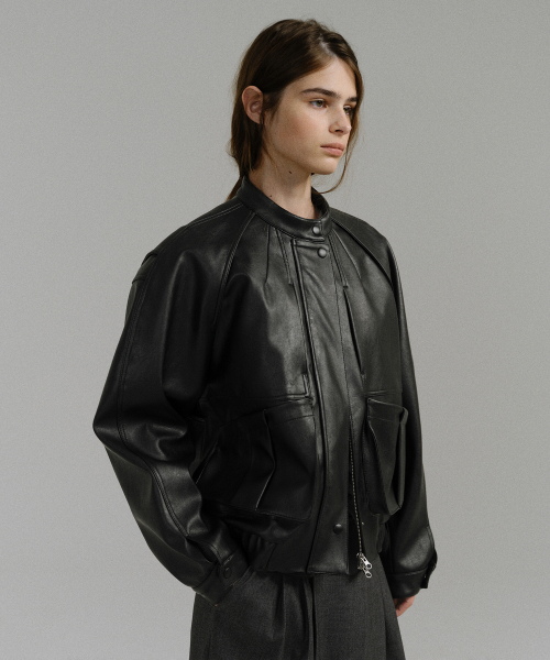 vector leather jacket (black)