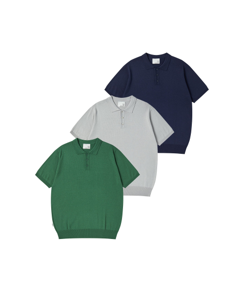 [2 PACK] KNIT POLO SHIRT [3 COLOR]