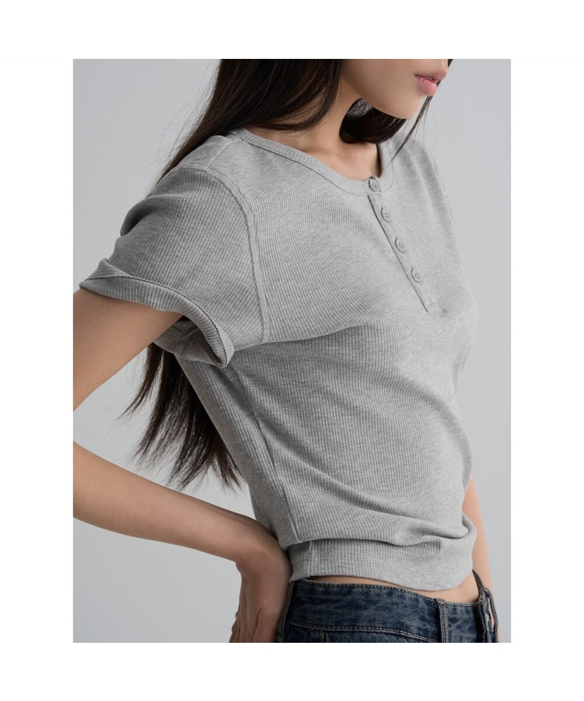 Футболка с глубоким U-вырезом Grey