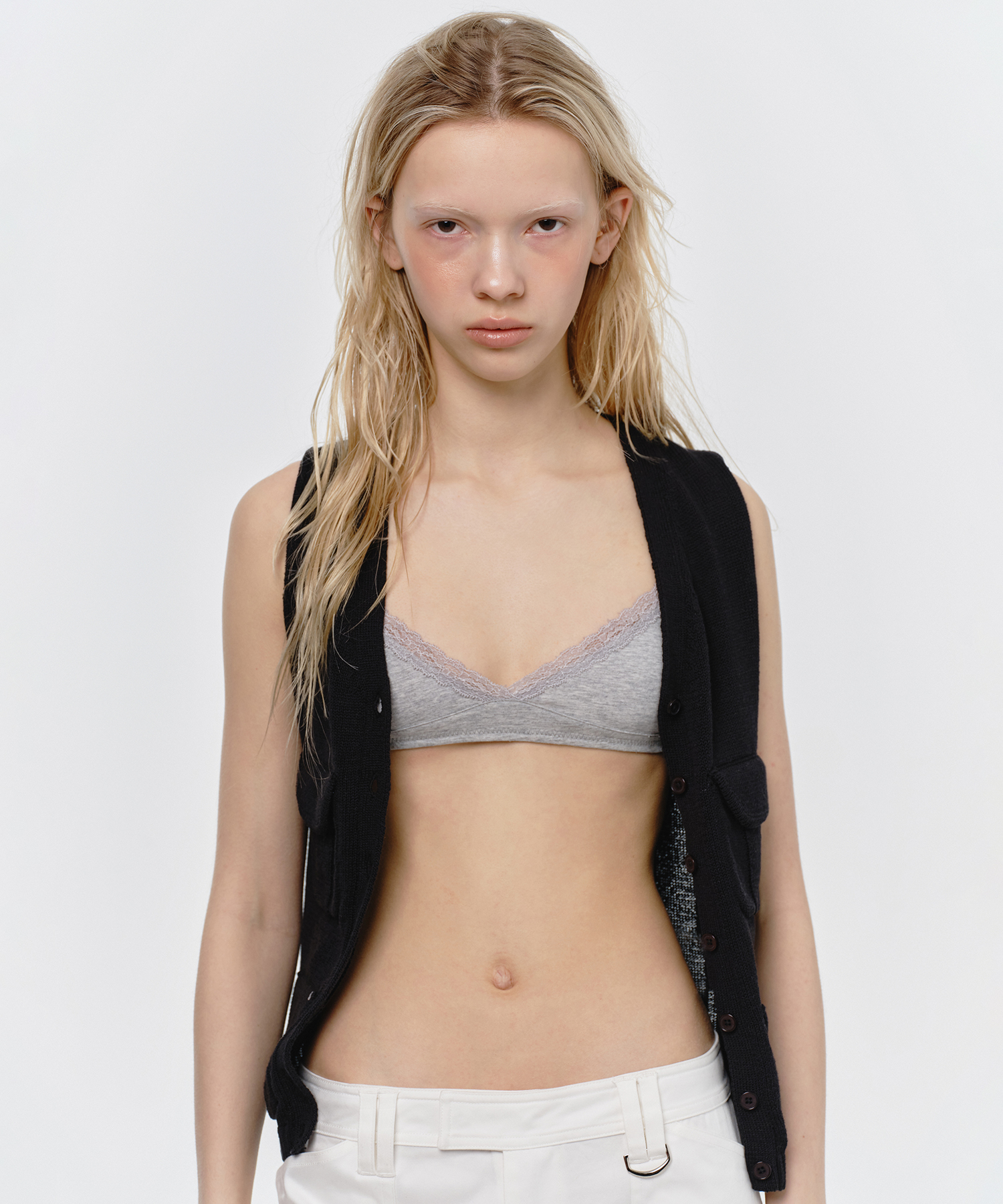SOFT LACE BRALETTE, MELANGE GRAY