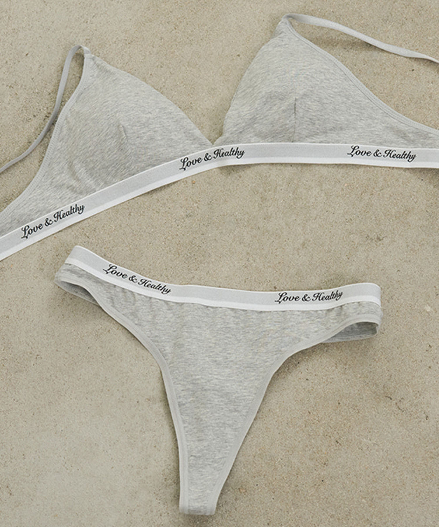 Комплект Raw Skin Set 1 Melange Gray (бра + стринги)