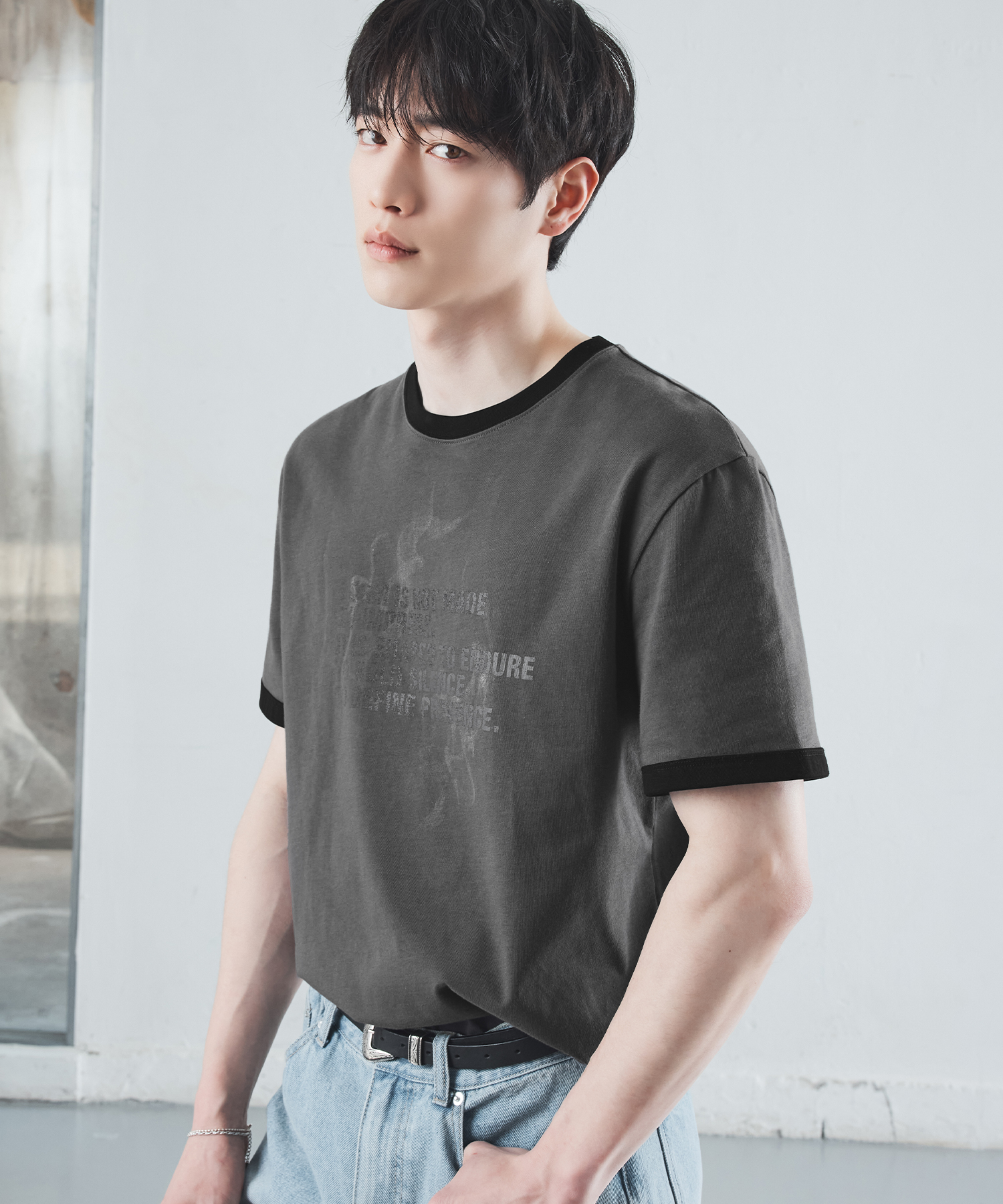 SMOKE RINGER HALF T-SHIRT [CHARCOAL]