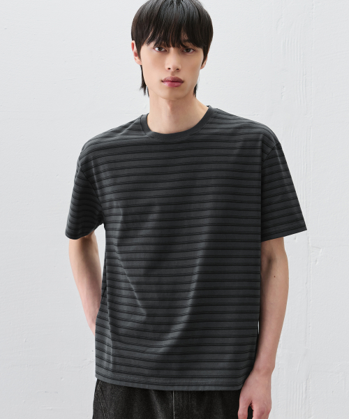 Футболка в полоску Contrast Multi [CHARCOAL]