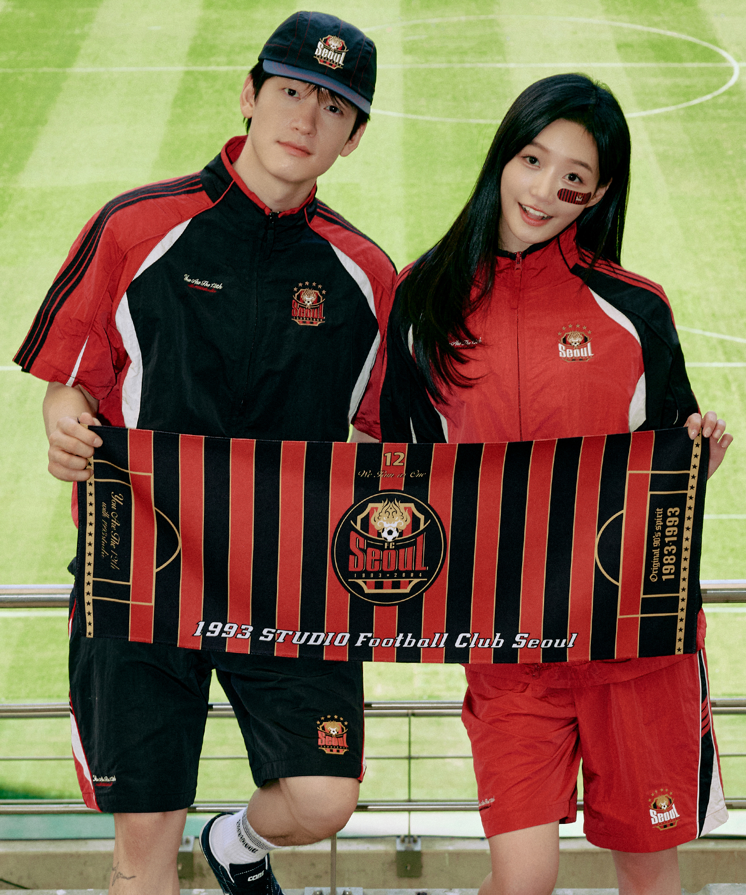 [FC Seoul x 1993 Studio] Stripe Sports Towel Red