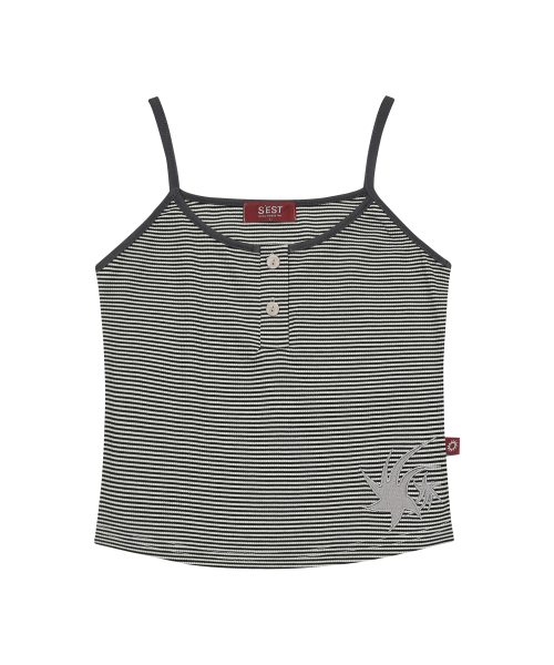 Star Stripe Sleeveless Black