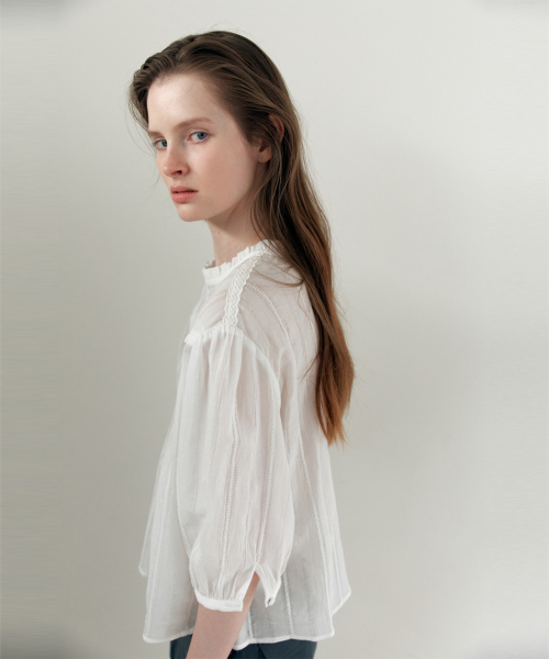 Veil Half Blouse_Ivory