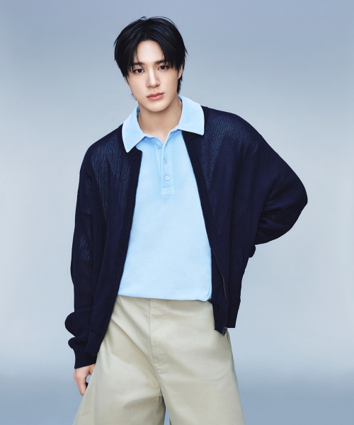 SMALL LOGO WASHED PIQUE топ FOR MEN IN синий