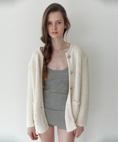Rosie Tweed Knit Куртка_Слоновая кость