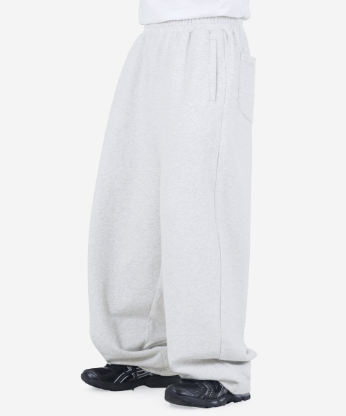 Широкие спортивные брюки-баллоны MELANGE WHITE