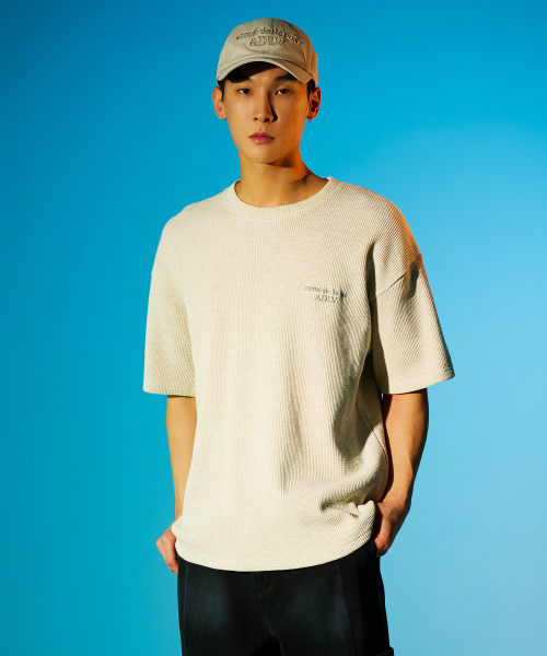 BASIC LOGO WAFFLE SHORT рукав T-рубашка