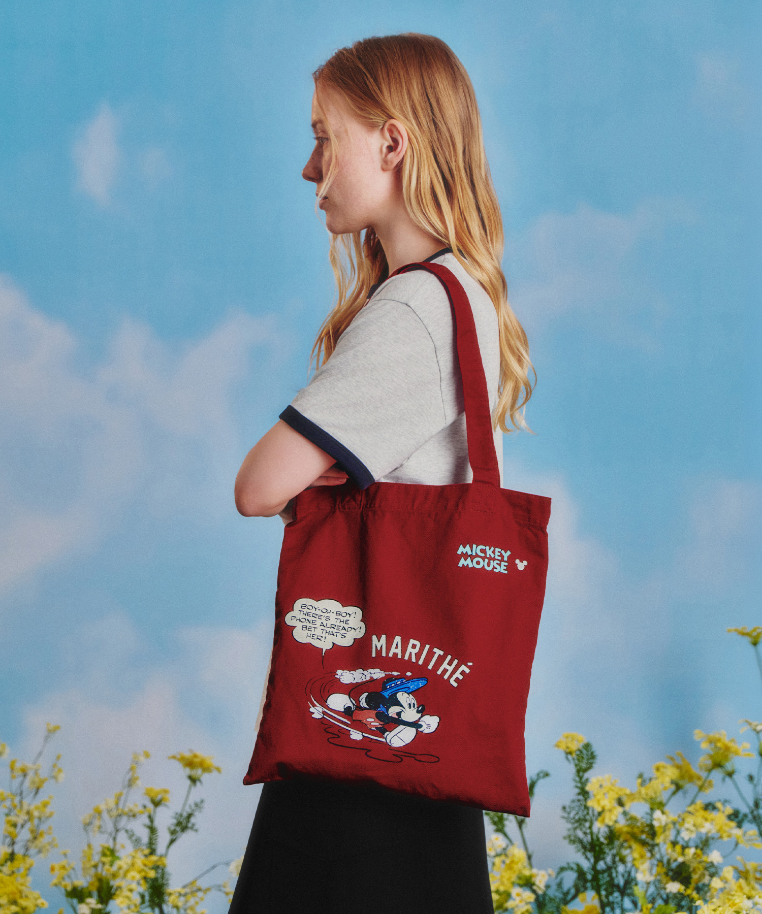 [MARITHE_DISNEY] MICKEY_COMIC ECO сумка красный
