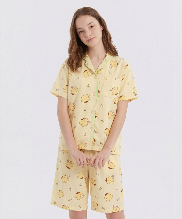Пижамный комплект с шортами Sanrio Pompompurin из вискозы