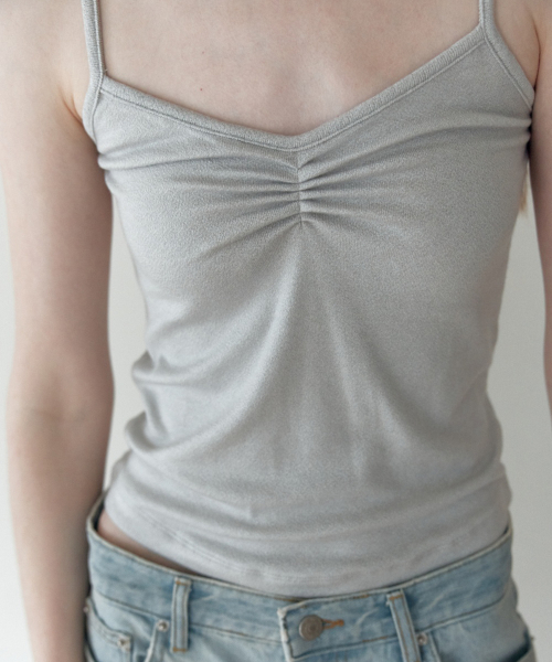 Like Shirring Без рукавов T_Лёгкий Gray