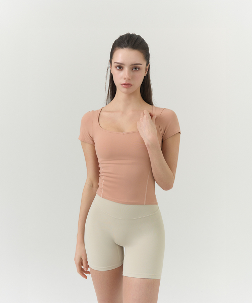 Топ с сердечком и квадратным вырезом Short Sleeve
