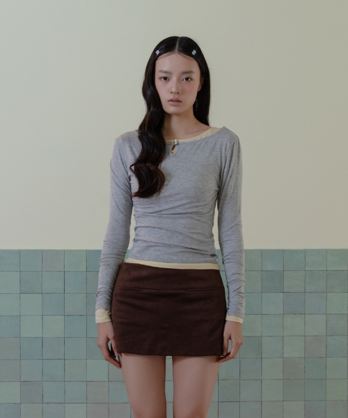 Soft tencel slit футболка Melange grey
