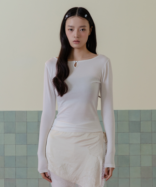 Soft tencel slit футболка Слоновая кость