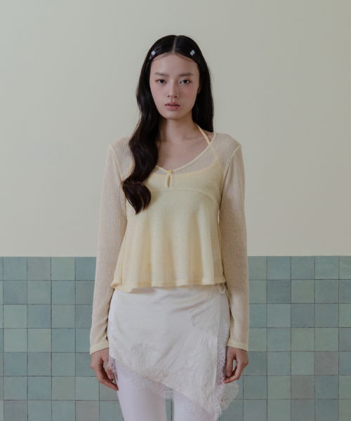 Sunny flare knit топ Lemon yellow