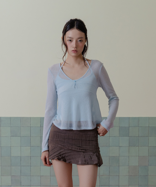 Sunny flare knit топ Icy синий