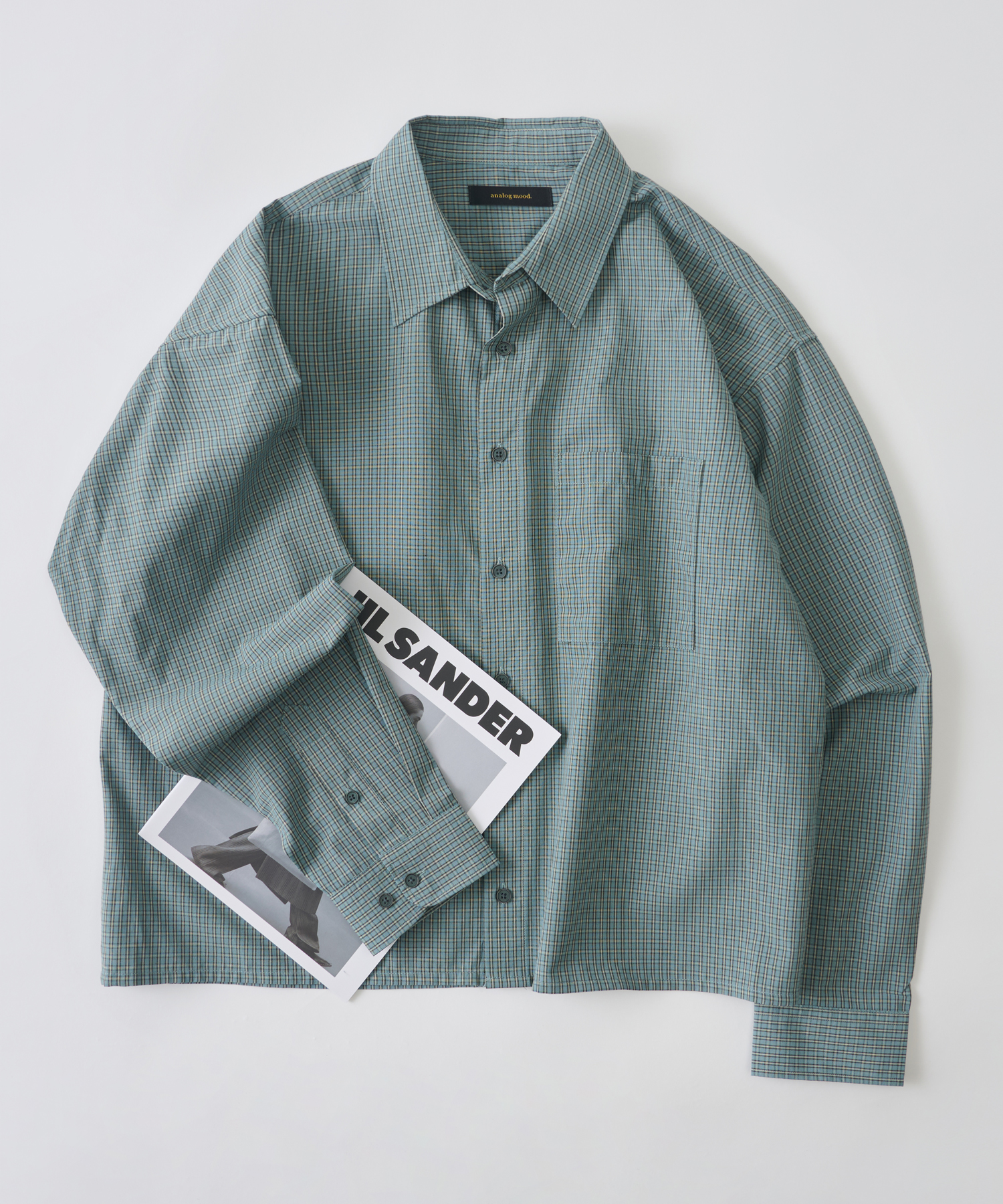 plaid crop check рубашка (KHAKI)